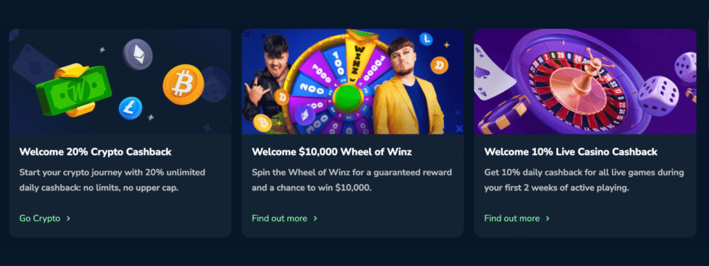 Winz.io Bonuses & Promotions